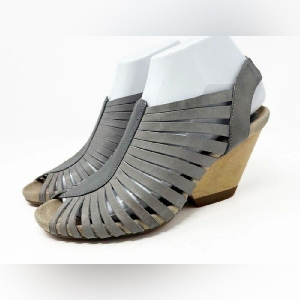 CAMPER Gray Leather Wedges Size 40